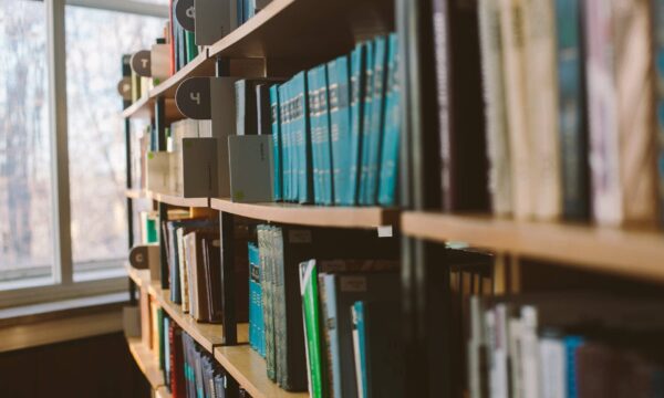 Books in the shelves